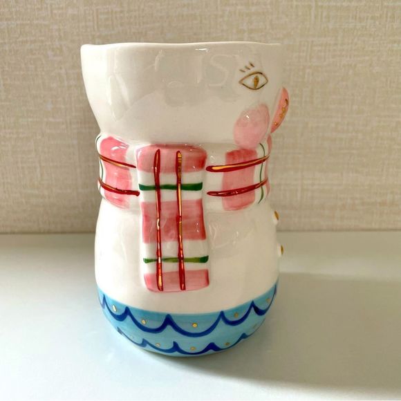 Anthropologie, Christmas Joyeux, Noel Snowman Large Holiday Mug, Bird Ca… - Picture 7 of 9